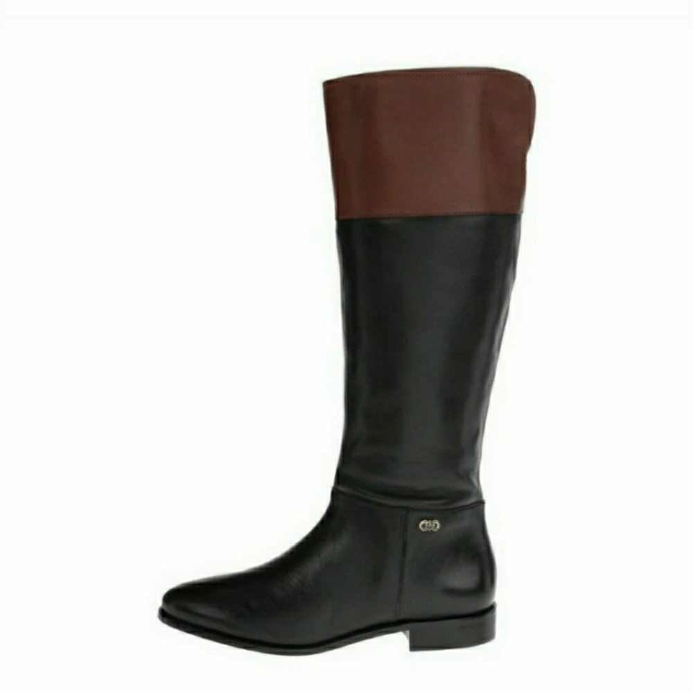 Cole Haan Primrose Black Leather Tall Riding Boots - Picture 4 of 16